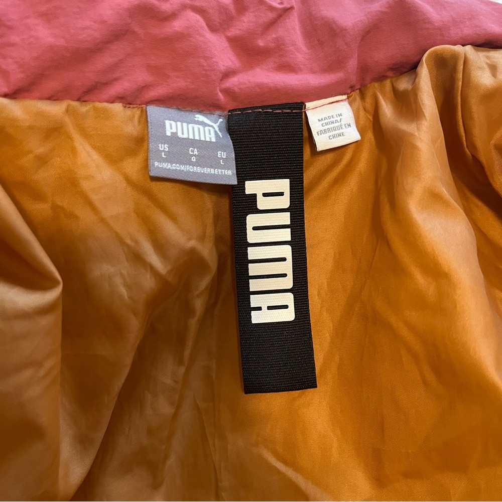 Puma cropped zip up fleece pink, rust, blue color size Large - Picture 5 of 7